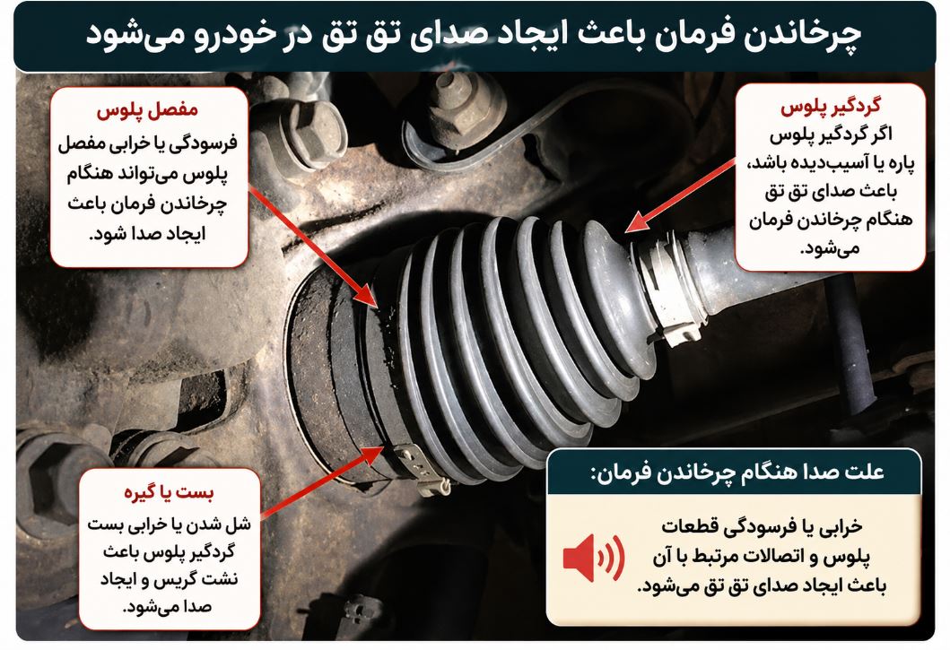 صدای تق تق هنگام دور زدن چیست؟ علتها و راههای رفع آن